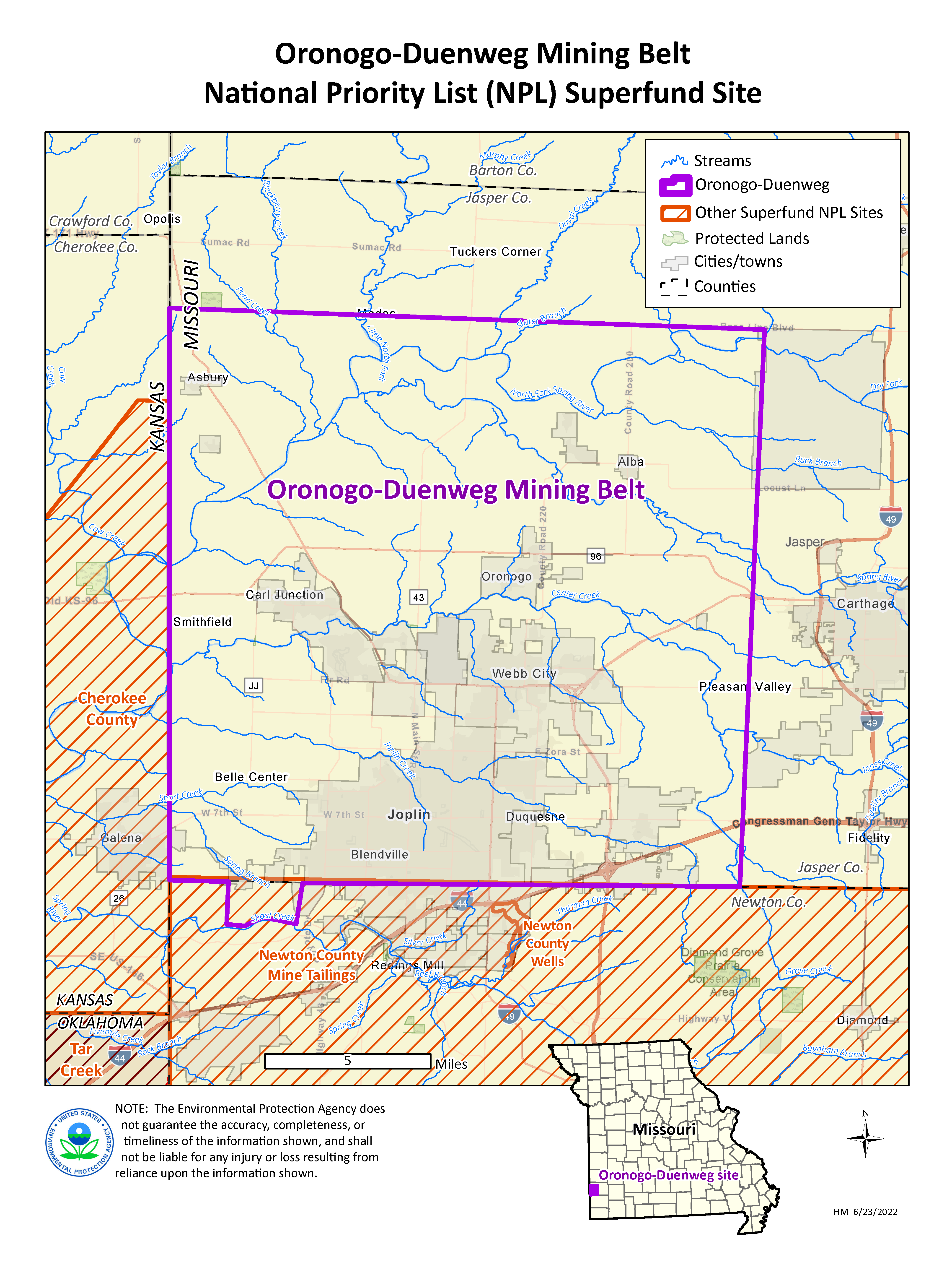 OronogoDuenweg Mining Belt National Priorities List (NPL) Superfund